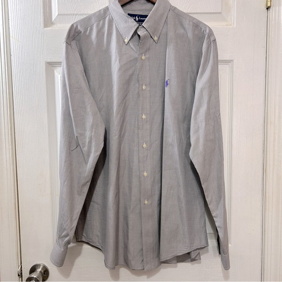 POLO Ralph Lauren Button Down Shirt Men's Classic Fit Gray Purple Size XL - Picture 1 of 7